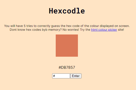 Hexcodle August 2023